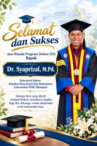 Dr. Syaprizal, M.Pd.  Mengikuti Wisuda Program Studi Linguistik Terapan di Universitas Bengkulu